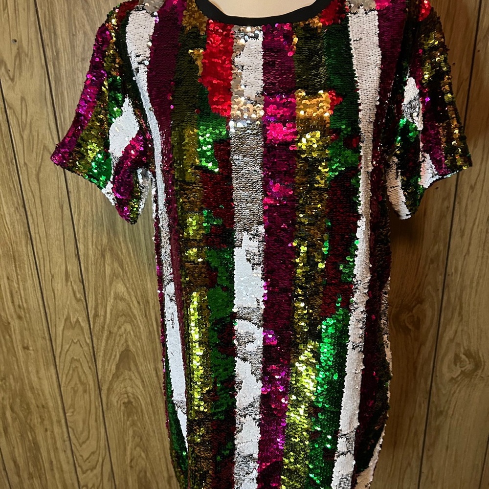 Sequins short sleeved dress (like new)
